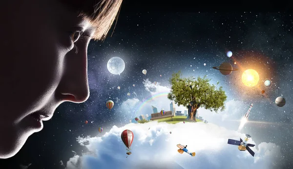 Bu büyük dünya keşfetmek. Karışık teknik