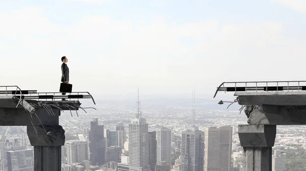 Er ist entschlossen, alles zu überwinden. Gemischte Medien — Stockfoto