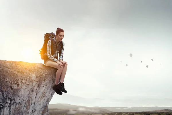 Pocit jednoty s přírodou. Kombinovaná technika — Stock fotografie