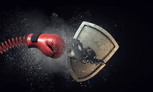 ボクシング グローブの驚き。ミクスト メディア — ストック写真