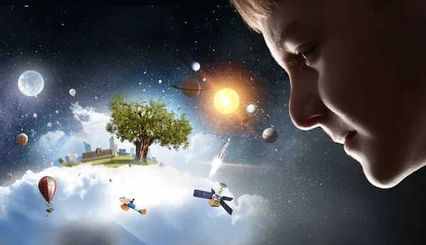 Bu büyük dünya keşfetmek. Karışık teknik