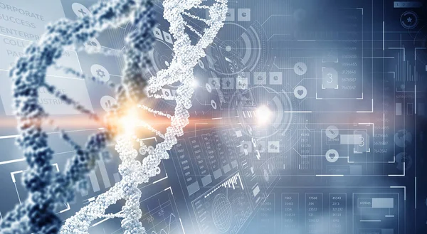 Dna Molekülspirale. Gemischte Medien — Stockfoto