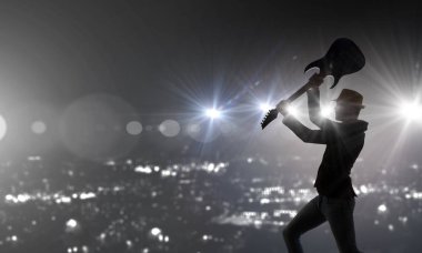 Gitar rock adam. Karışık teknik