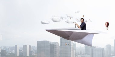 Gökyüzü sörf için bir rüya. Karışık teknik