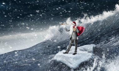 Seyir için yol Noel Baba. Karışık teknik