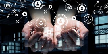 Sosyal etkileşim kavramı. 3D render