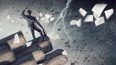 Selfie onun Smartphone'da yapma. Karışık teknik