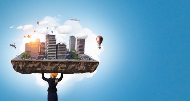 Ağır inşaat kavramı. Karışık teknik