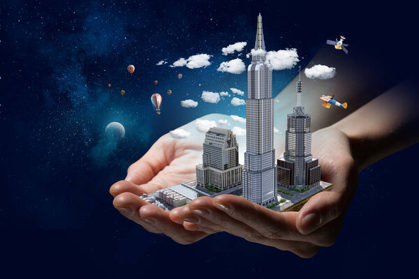 New development project. Mixed media