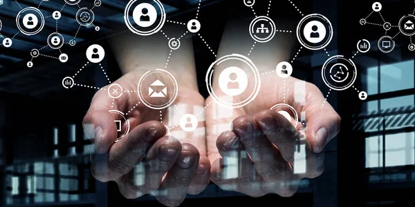 Sosyal etkileşim kavramı. 3D render