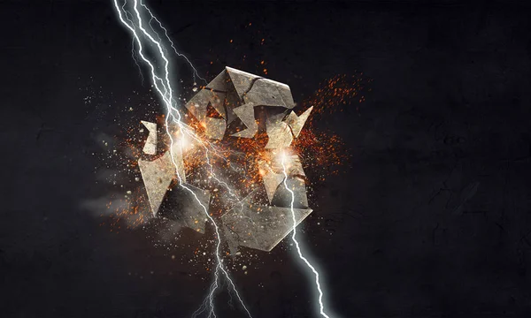 Ekoloji sorun tehlike. Karışık teknik