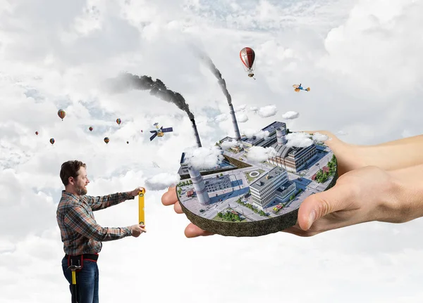 Onun yeni geliştirme projesi. Karışık teknik