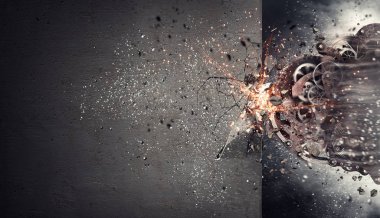 İnşaat endüstri kavramı. Karışık teknik