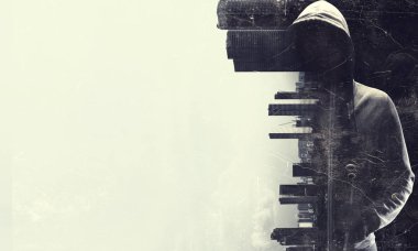 Adam hoody. Karışık teknik