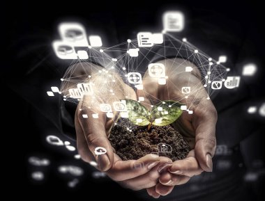 Sosyal etkileşim kavramı. 3D render