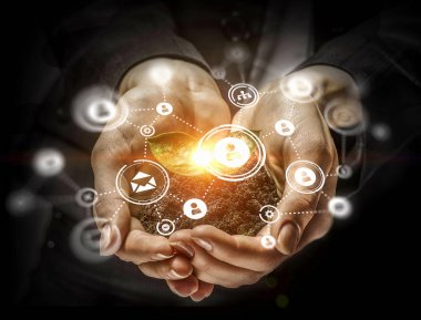 Sosyal etkileşim kavramı. 3D render