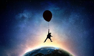 Uçmak istiyorum. Karışık teknik