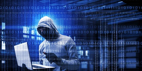 Hálózati biztonság és adatvédelem bűnözés. Vegyes technika — Stock Fotó