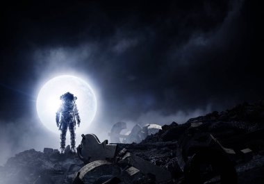 Astronot Gezgini'nde gökyüzü. Karışık teknik