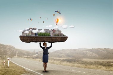 Ağır inşaat kavramı. Karışık teknik