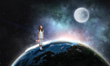 Bu koca dünyada yalnız hissediyorum. Karışık teknik