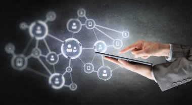 Sosyal ağ bağlantısı. Karışık teknik