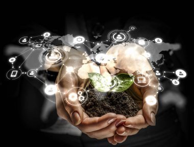 Sosyal etkileşim kavramı. 3D render