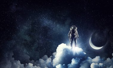Astronot Gezgini'nde gökyüzü. Karışık teknik