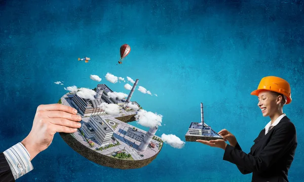 Endüstriyel yapı kavramı. Karışık teknik