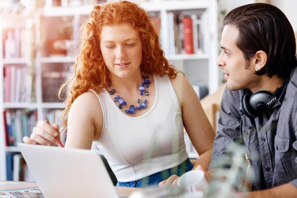 Two young people in office — Stock Photo, Image