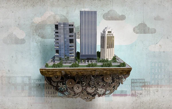 Modern şehir kavramı. Karışık teknik