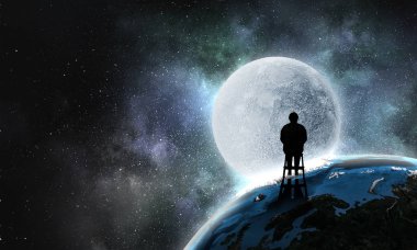 Bu dünyada yapayalnız hissediyor. Karışık teknik