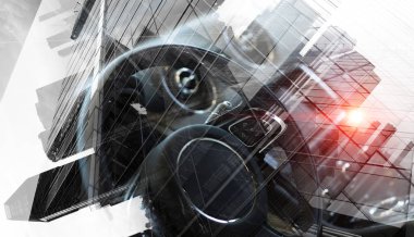 Zarif araba kapatma. Karışık teknik