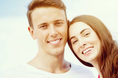 plaj romantik genç Çift