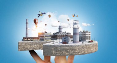 Endüstriyel yapı kavramı. Karışık teknik