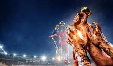 Büyük zaferini kutluyor. Karışık teknik