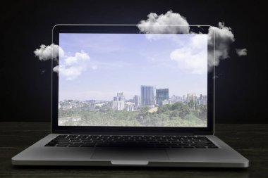 Laptop ekran üzerindeki görüntüyü ile