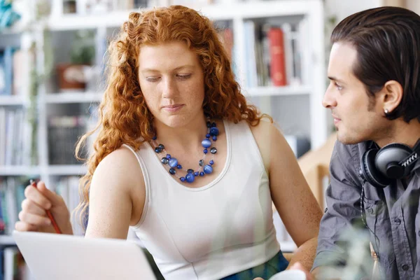 Two young people in office — Stock Photo, Image