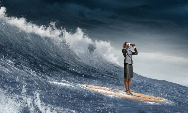 Fangen Erfolgswelle. Gemischte Medien — Stockfoto