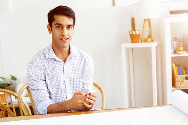 Young man architect in office — Stock Photo, Image