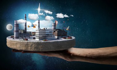 Endüstriyel yapı kavramı. Karışık teknik