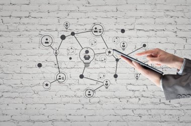 Sosyal ağ bağlantısı. Karışık teknik