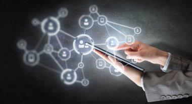 Sosyal ağ bağlantısı. Karışık teknik