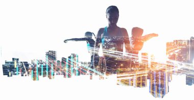 Başlığı almak için gidiyor. Karışık teknik