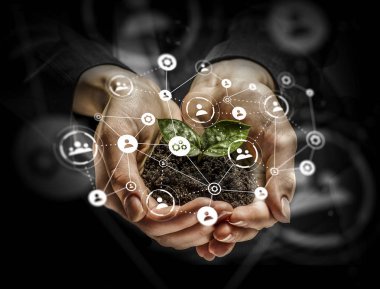 Sosyal etkileşim kavramı. 3D render