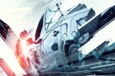 Zarif araba kapatma. Karışık teknik