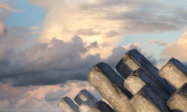 Beton sütun grafiği olarak. Karışık teknik