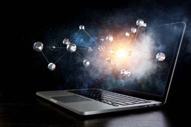 Sosyal bağlantı ve ağ. Karışık teknik