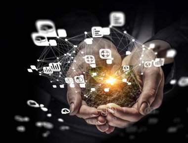 Sosyal etkileşim kavramı. 3D render