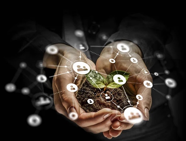 Sosyal etkileşim kavramı. 3D render